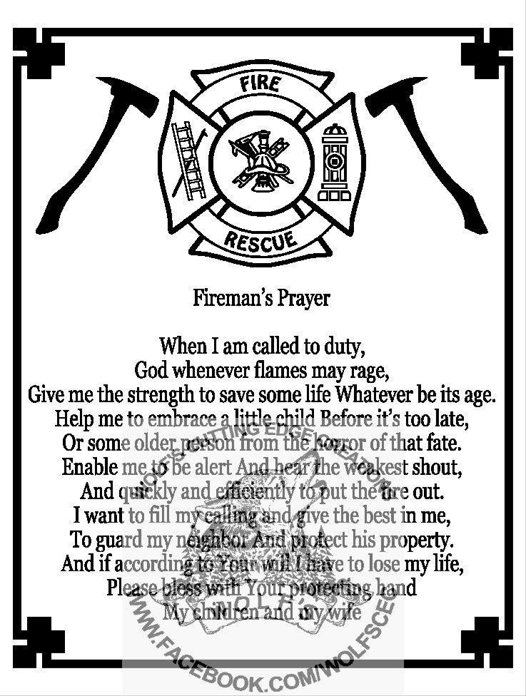 Download Fireman S Prayer Design Svg Dxf Png Vector Cnc Laser Cricut Download Software File Art Craft Silhouette