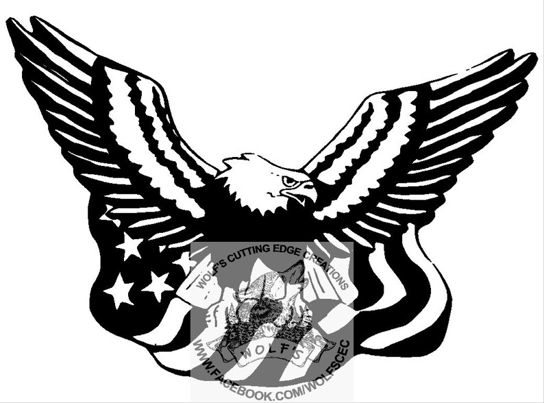 Download Eagle Carrying Flag design svg dxf vector cnc laser cricut ...