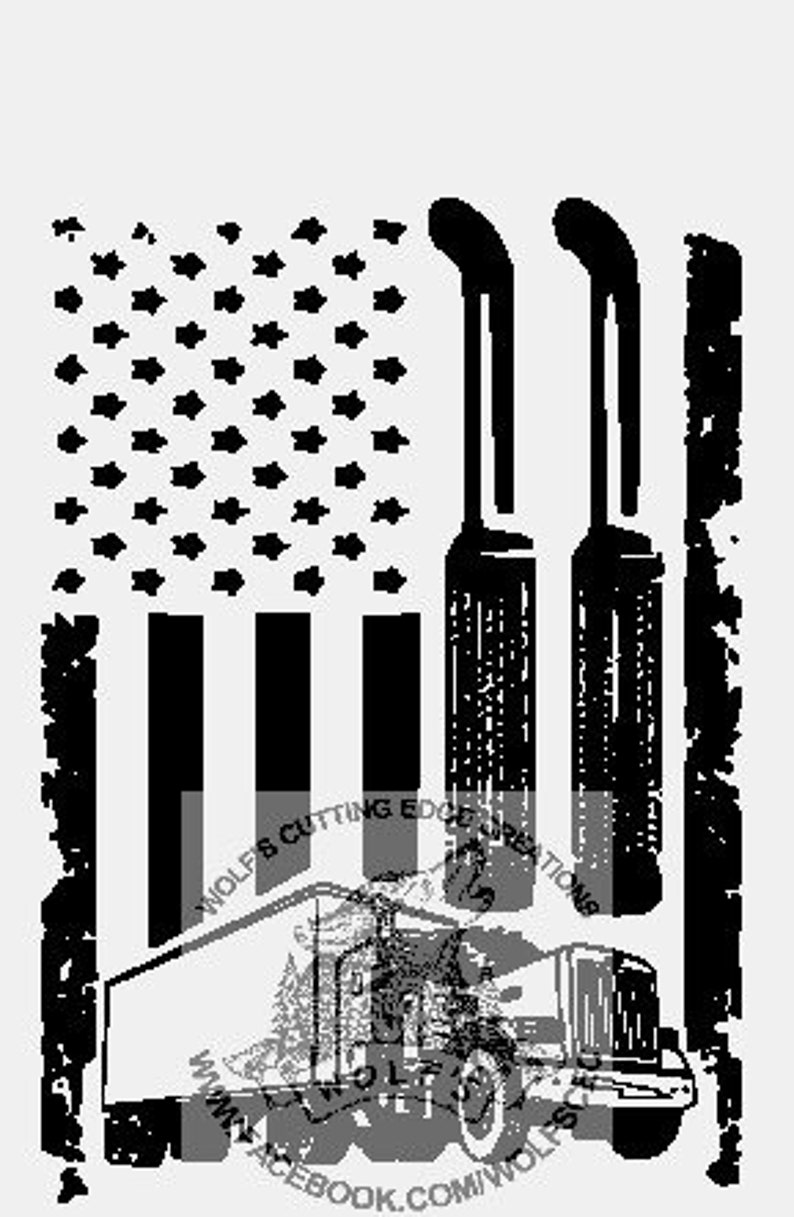 Download Truck Tattered Flag design svg dxf vector cnc laser cricut ...