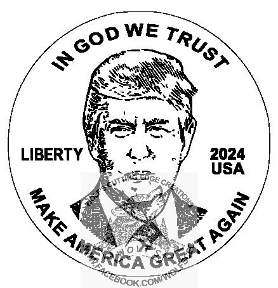 Trump 2024 Coin design svg dxf vector cnc laser cricut Trump Etsy
