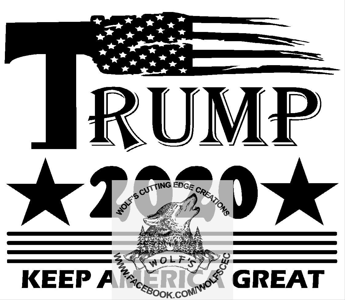 Trump 2024 Tattered Flag design svg dxf vector cnc laser Etsy