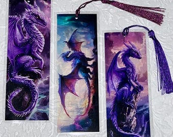 Marque-pages effet vitrail (Lot de 3) - Dragons