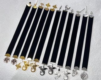 Velvet Ribbon Bookmark with charms