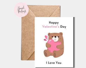 Valentines Day Card, Thoughtful Adorable Present, Cute Gift For Him Or Her