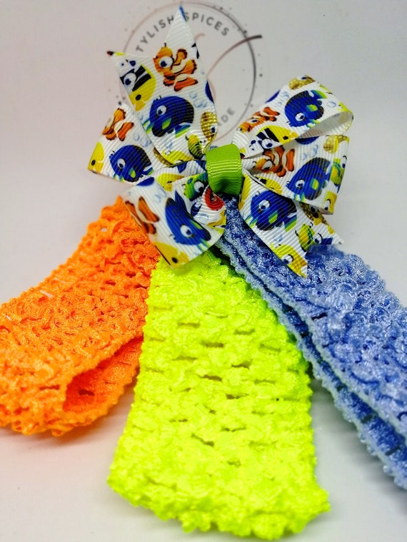 Girls Hairbow Finding Nemo Hair Clip Or Band Baby Girl Etsy