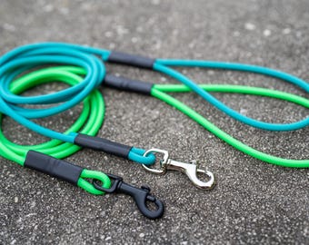1/4" Waterproof Rolled Rope BioThane Dog Leash: Custom Lengths