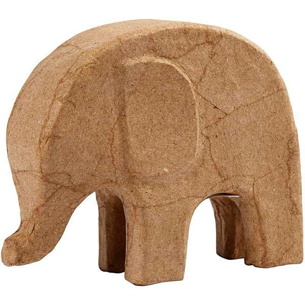 Décopatch éléphant en papier mâché. Animaux à décorer. Bricolage pour enfants. Peignez vos propres objets vierges.