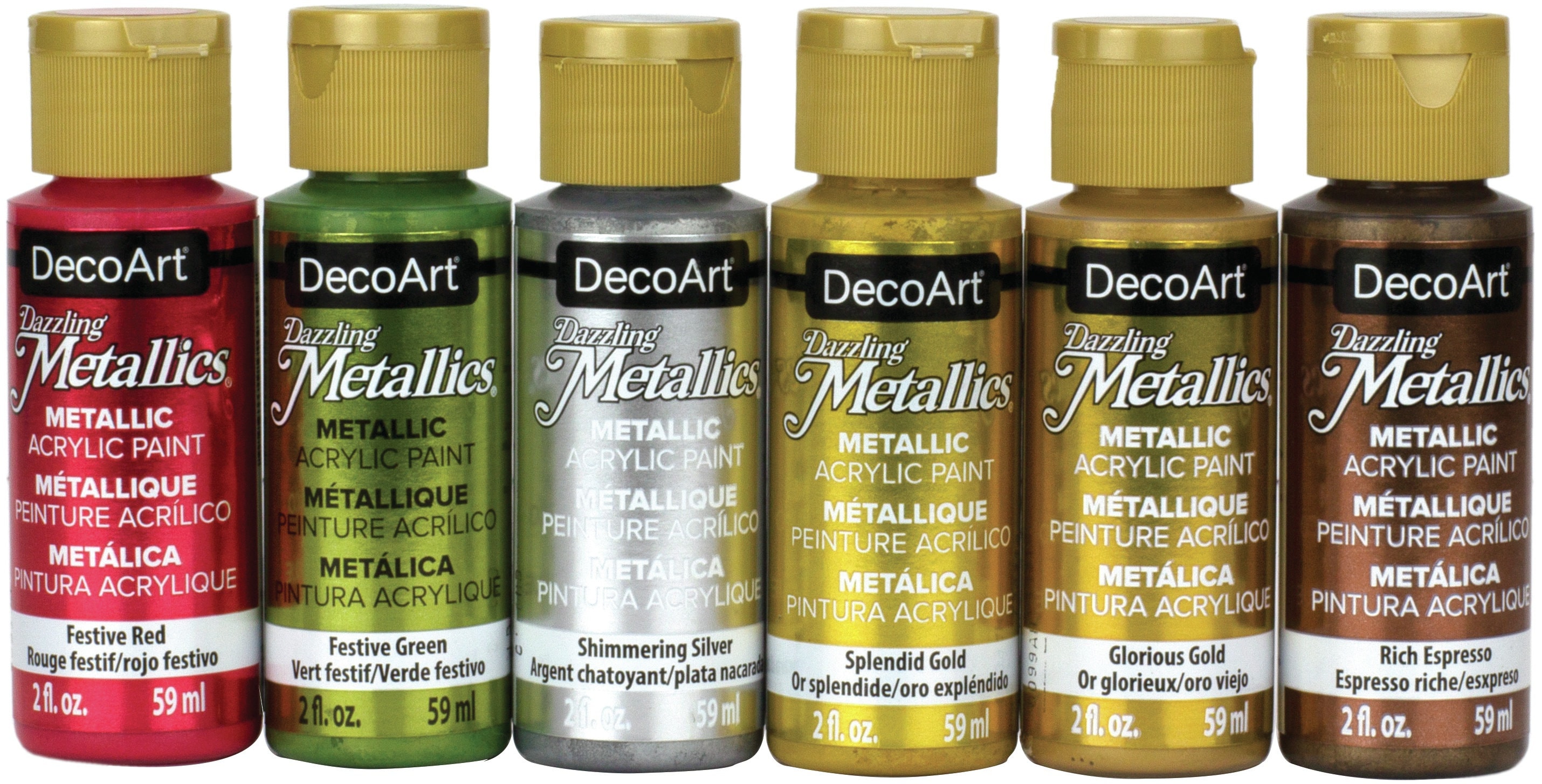 DecoArt Americana Decor Metallics Craft Paint, Old Gold, 8-oz.