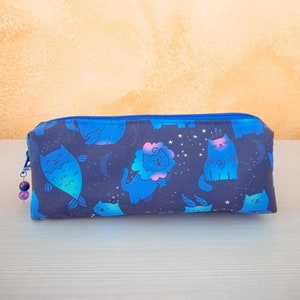 Kawaii Zodiac Cat Theme Pencil Case: Rectangular Pencil Case for Pens and Pencils, Cosmetics, and Organize Your Bag, Backpack and Desk.