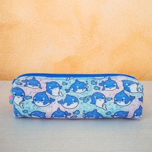 Kawaii Sea Orcas Theme Pencil Case: Rectangular Pencil Case for Pens and Pencils, Cosmetics, and Organize Your Bag, Backpack and Desk.