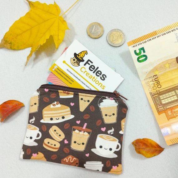 Sweets and Coffee Coin Purse Pouch for Money Coins Cards and Small Objects Such as Dice and Jewellery. for Bags and Pockets. Handmade. Etsy Australia