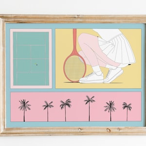Tennis game - Wall art - Wall decor - Poster - Digital illustration