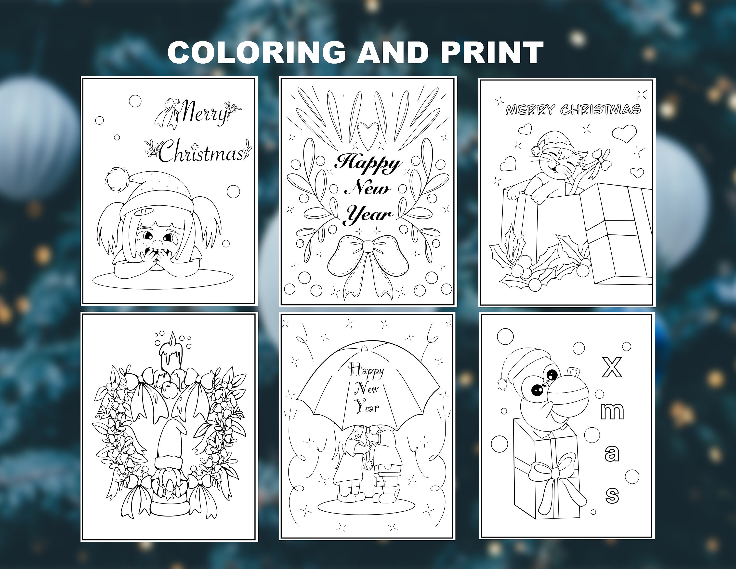 Coloring Pages and Cards Instant Download Coloring Book | Etsy