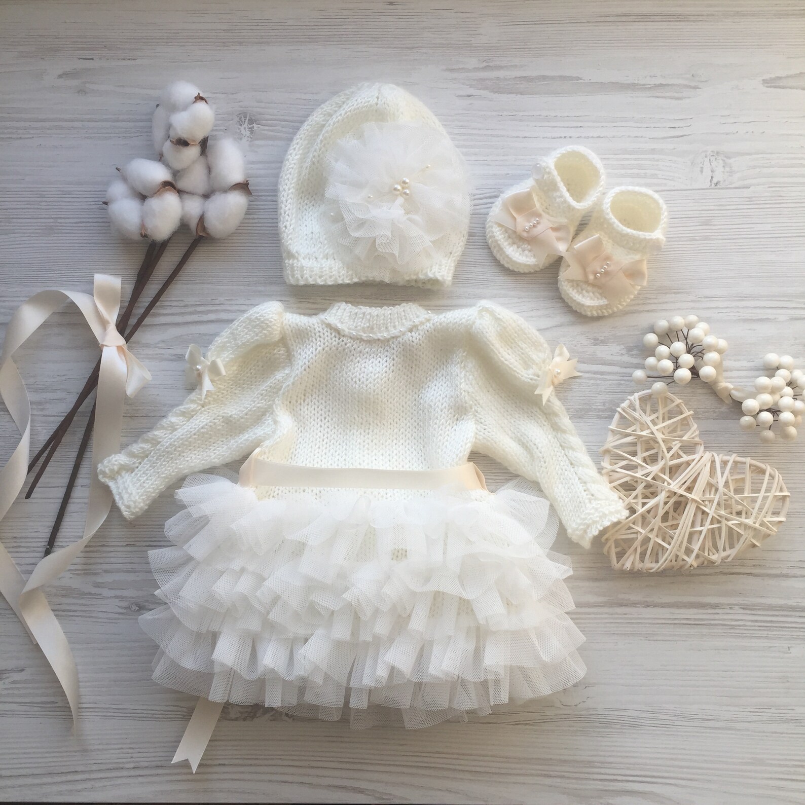 Hand Made Knit Clothing Set for Baby Girl.outfit for Baby Etsy