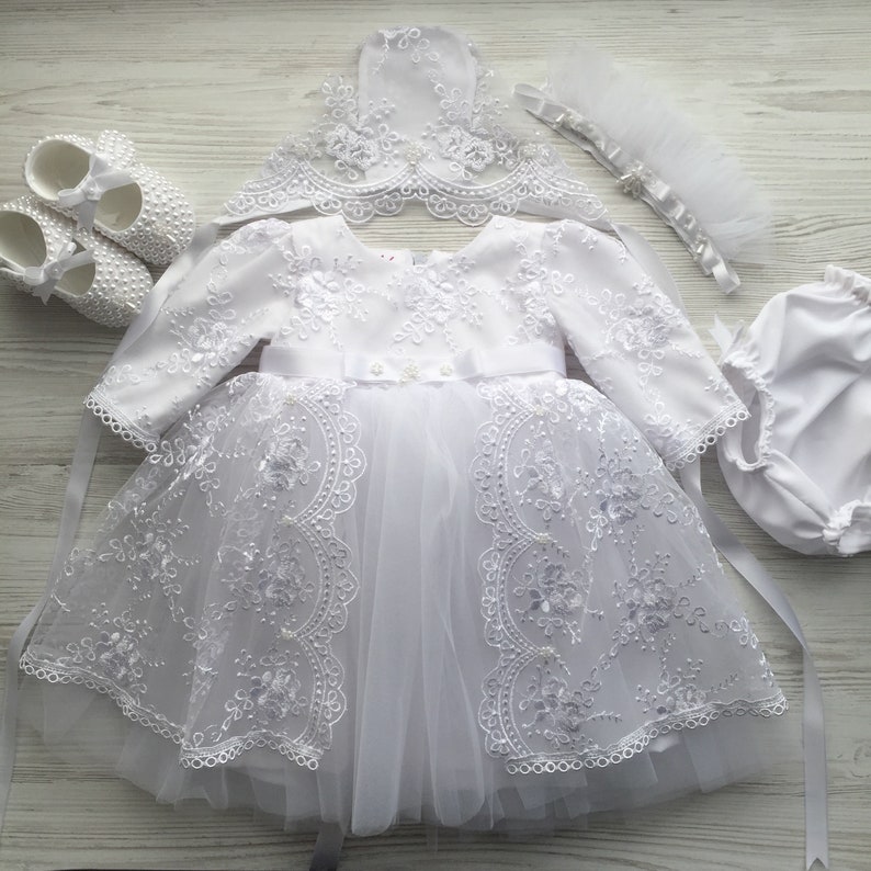 Baptism Clothing Set for Baby Girl. Christening Gown for Girl. Etsy