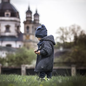 Cardigans with hat / wool cardigan / cardigan / sweater / long cardigan / cardigan for kids / cardigan for boy / handmade / gift for boy
