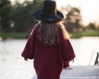 Maya cardigan / red cardigan / cardigan / alpaca's cardigan / long cardigan / wool cardigan