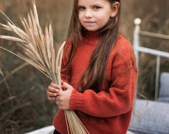 Knitted merino wool sweater for kids,