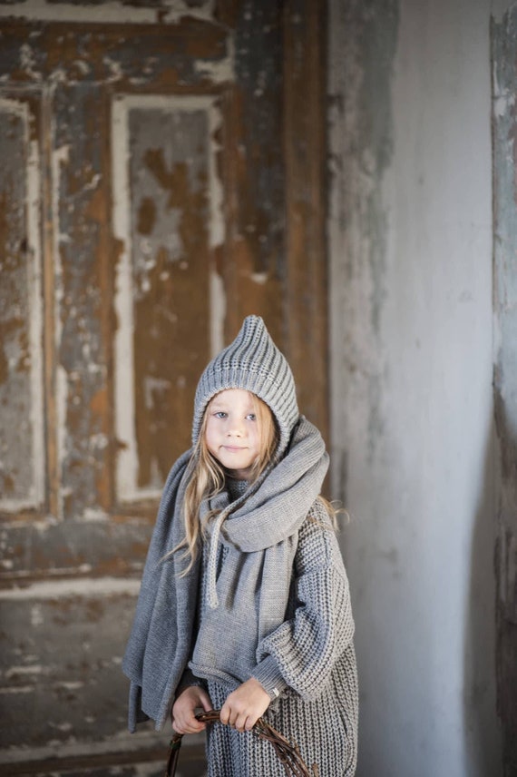 Merino Wool Grey Dress / Wool Tunic / Handmade Knitting Dress / Knitting  Baby Cloches / Knitting Patterns / Gift for Kids / Gift for Girl - Etsy