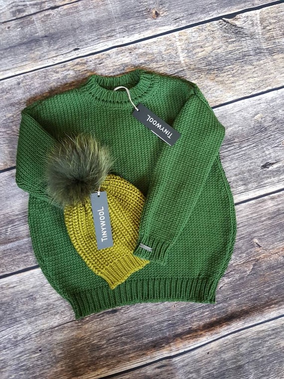 green merino wool sweater