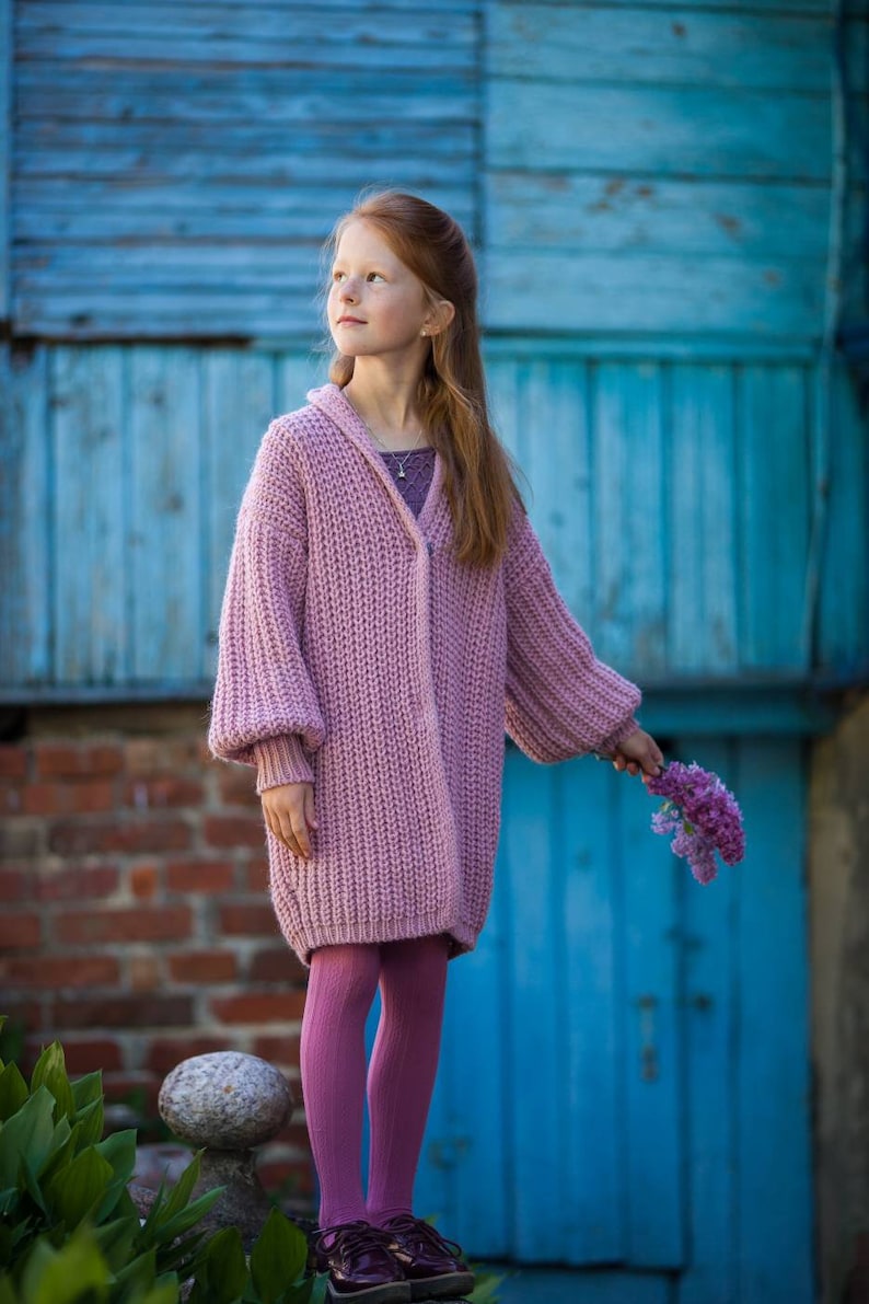 Pink Cardigan for Kids / Pink Cardigan / Wool Cardigan / Etsy