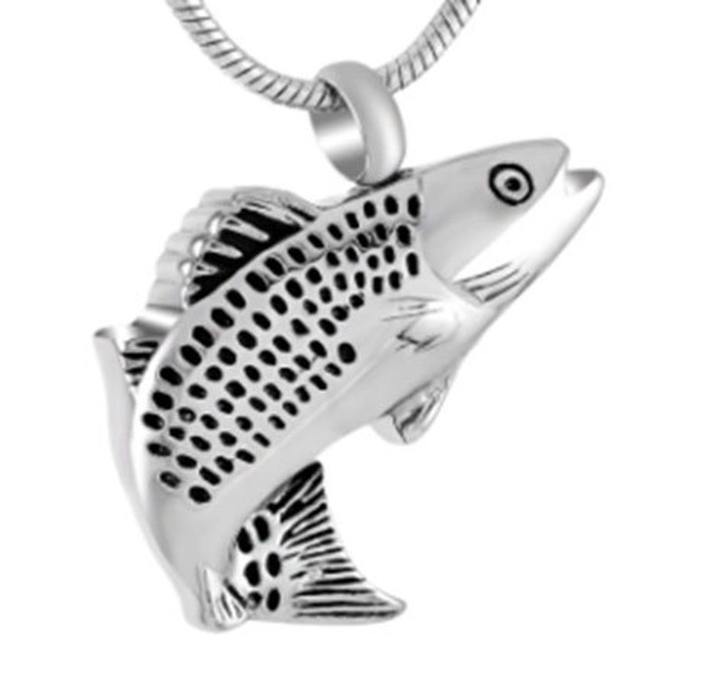 Chain Sold Separately Fancy Fish Cremation Pendant