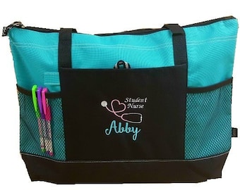 Tote bag, Nurse Tote Bag, Nurse bag and tote, Nurse Tote, Tote bag personalized, Tote bag with pocket, Tote bag with zipper