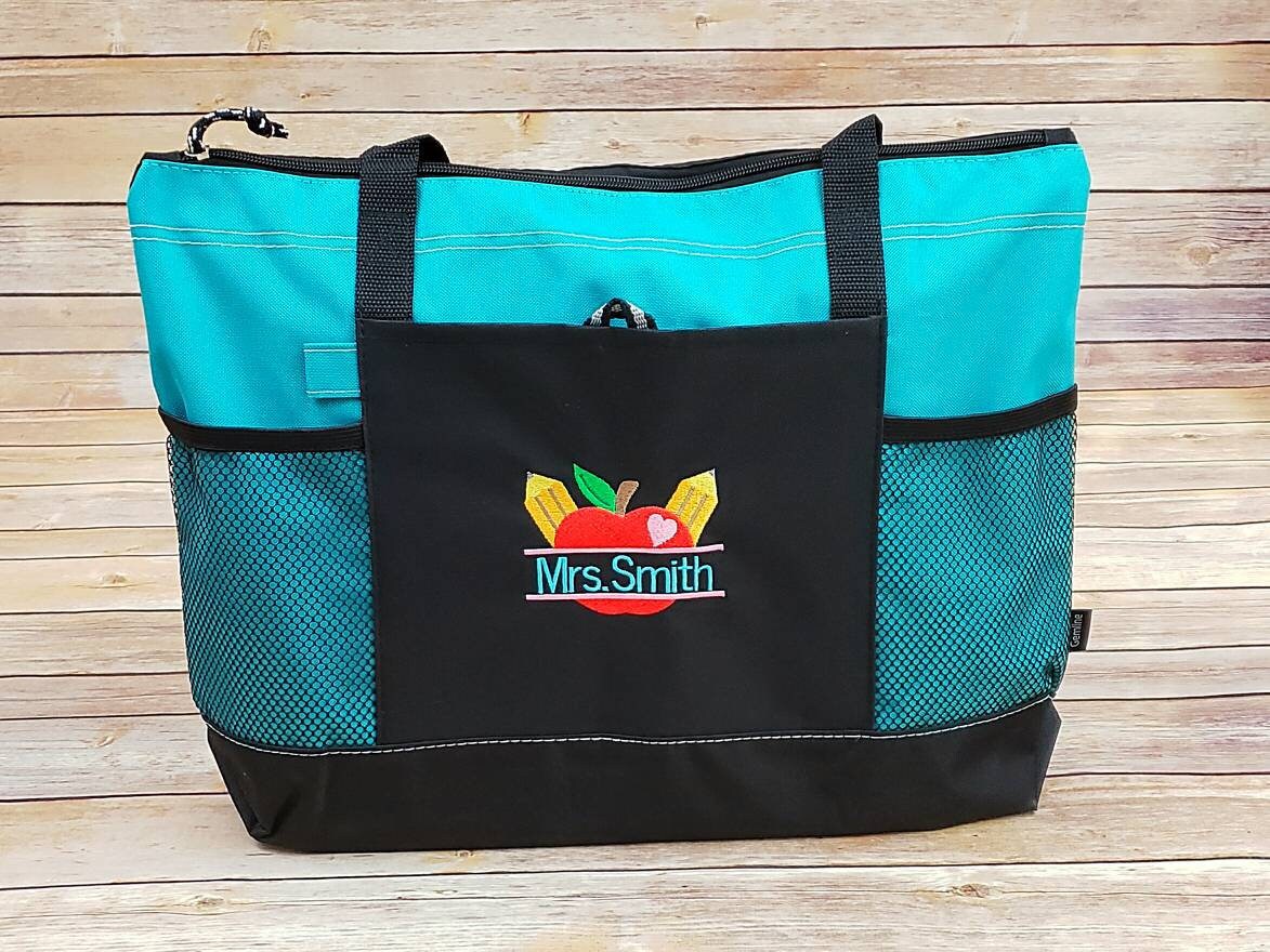 Tote Bag Teacher Personalized Tote Bag With Zipper and Etsy
