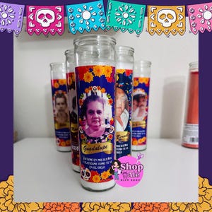 Velas Día De las Muertos/ Día de los Muertos Candle with Picture / Custom Día de los Muertos