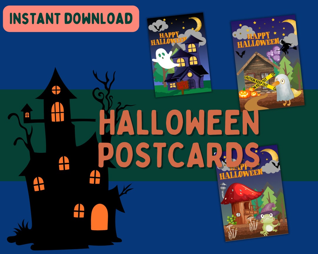Halloween Postcards for Kids Halloween Party Favors for Kids Etsy