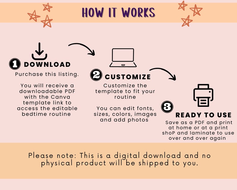 EDITABLE Kids Bedtime Routine in Spanish and English Bilingual Etsy