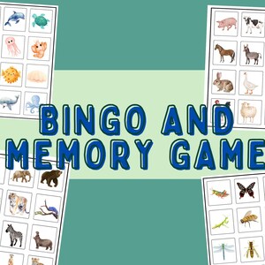 Educational game for toddlers memory and bingo game for kids animal Montessori game for homeschool activity center games for preschool trip