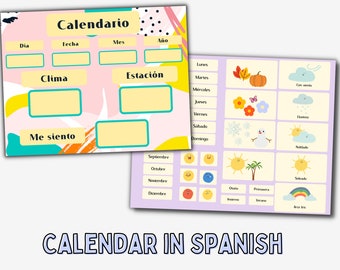 Calendario Imprimible en Español/ Calendario Perpetuo en Español / Calendario en Español / Calendario de Decoración Español / Libro Ocupado Español/ Adolescente