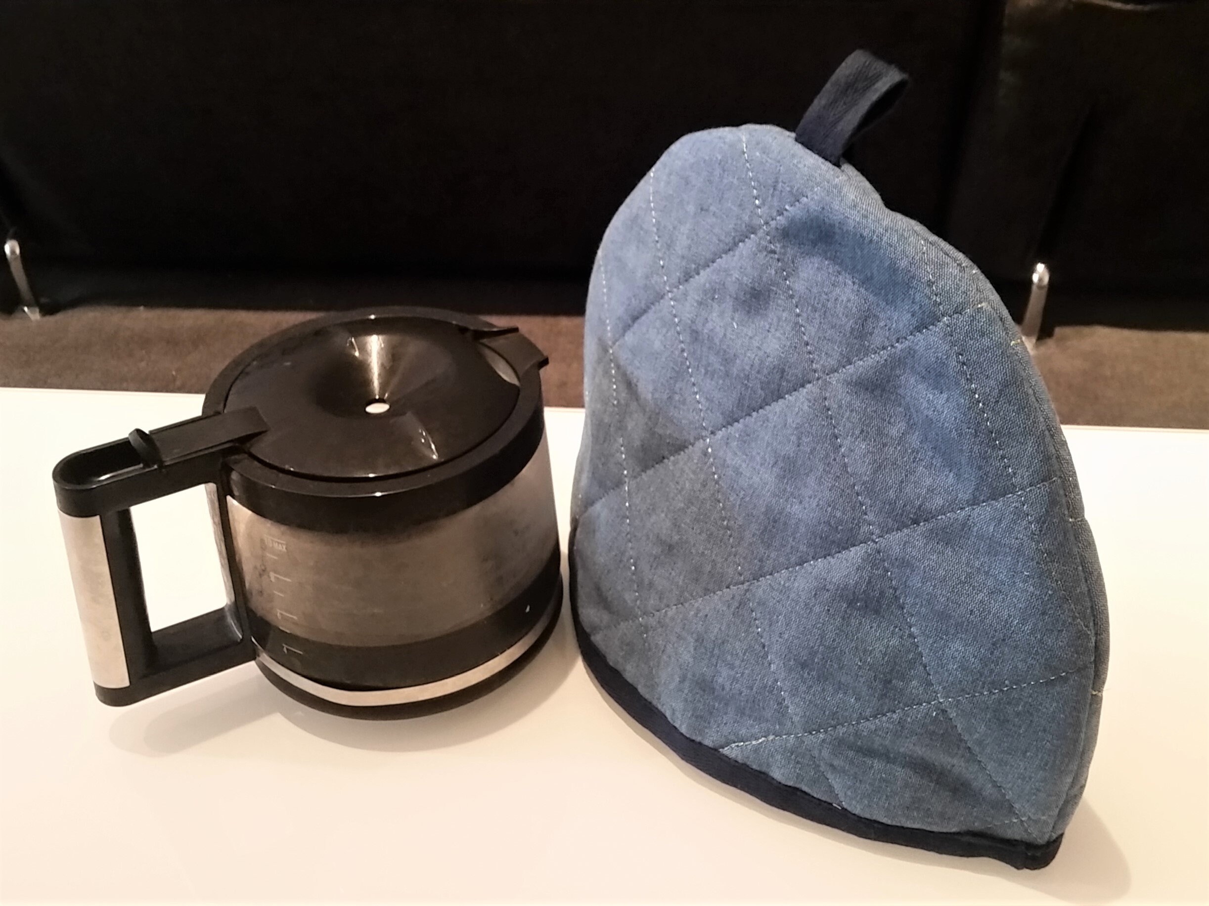 Modern Tea Cozy, Minimalist Tea Pot Warmer, Denim Like Tea Pot Cover