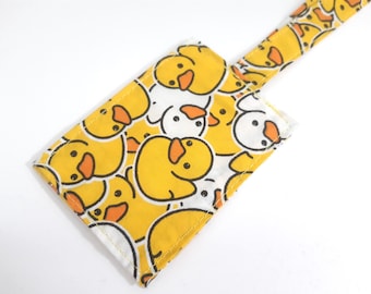 Free Shipping Cute Duck Printed Fabric Luggage Tag, Travel Gifts, Bag Tag, Gift for Kid, Traveller Gift, Luggage Name Tag, Duckie, Bath duck