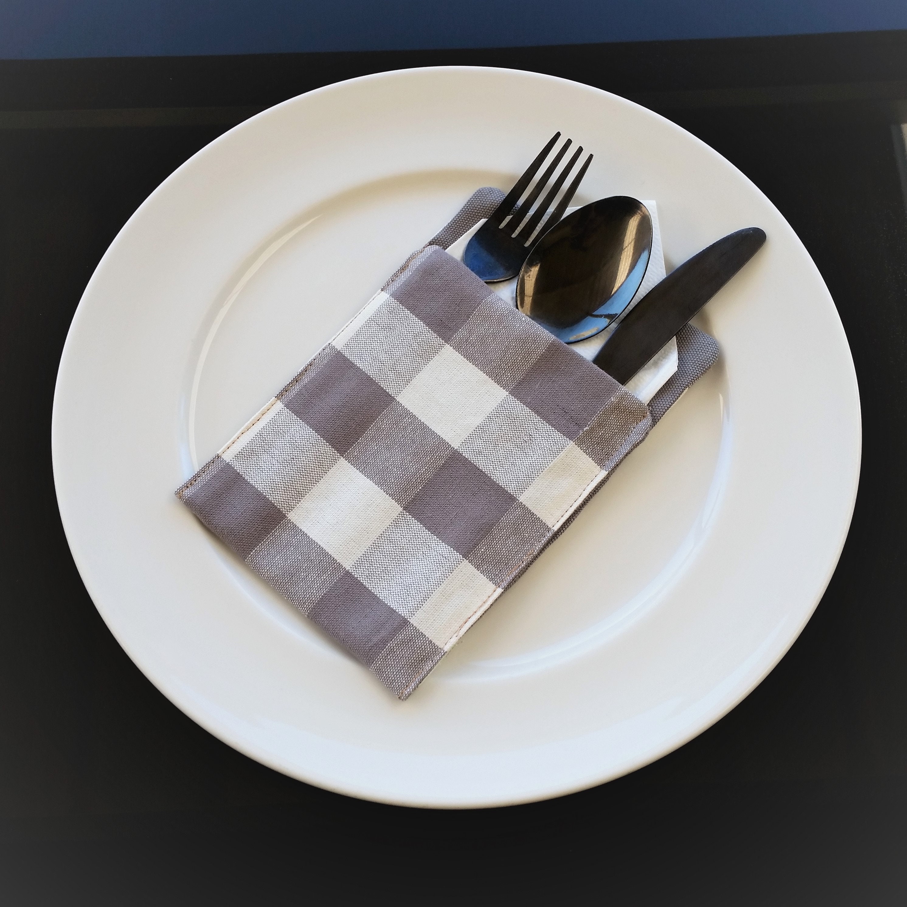 Set of Four Silverware Holders Cutlery Pouches Silverware Etsy