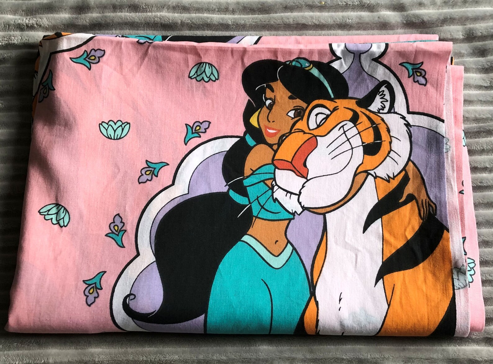 Vintage Disney Aladdin Princess Jasmine 1990s Single Flat Bed Etsy
