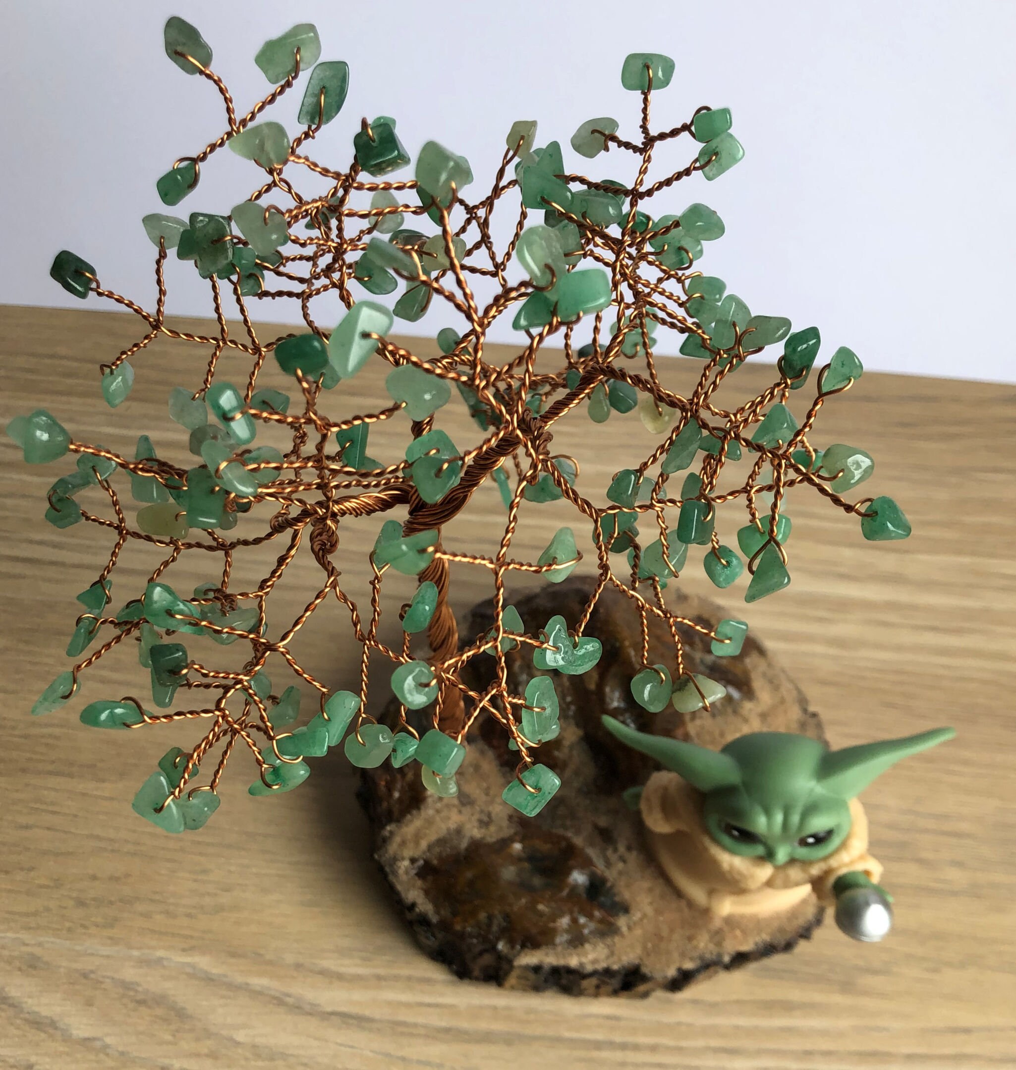 Baby Yoda Grogu The Child Green Aventurine Gemstone Wire Etsy