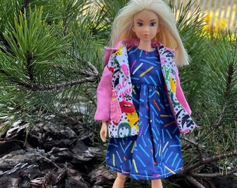 モモコ人形用ブルードレス - 人形用服 - プーリップ衣装