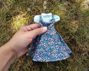 Vintage Floral Cotton Dress for 12-inch Blythe Doll