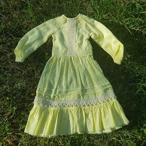 Boho light yellow dress for 1/6 blythe doll - Blythe outfit