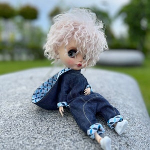 Blythe jeans jumpsuit  - Blythe doll oversized overalls clothes - Blythe jeans outfit - Kigurumi doll
