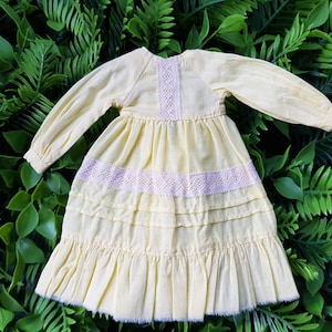 Boho light yellow dress for 1/6 blythe doll - Blythe outfit