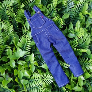 Dark Denim Overalls for Blythe Doll - 1/6 Doll Jumpsuit