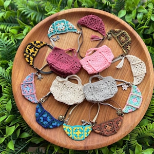 Crochet banana bag for Blythe, Licca, Ruruko - Boho style for blythe