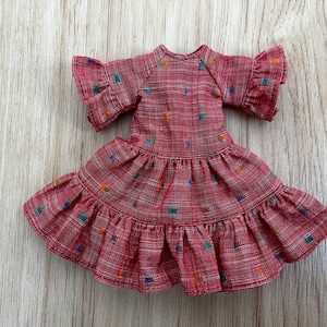 Boho red dress for 1/6 blythe doll - Blythe outfit - Pullip mori dress