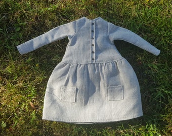 Vestido de lino de manga larga para muñeca – Conjunto para muñecas Blythe y Monst