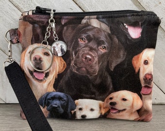 Labrador Change Purse, Black Lab Coin Bag, Chocolate Lab Gifts, Yellow Labrador, Lab Mom Wristlet Bag, Dog Lover Gifts, Credit Card Wallet