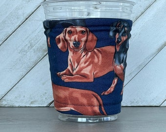 Dachshund Cozy, Dachshund Gift, Iced Coffee Sleeve, Dachshund Mom Gift, Dachshund Dad Gift, Dog Lover Gift, Birthday Idea