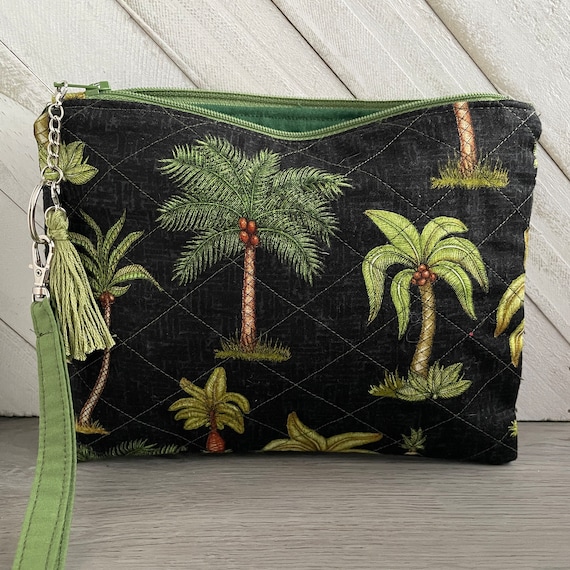 Palm Tree Purse Palm Tree Wristlet Bag Tropical Makeup Pouch Gift Idea Her Cosmetic Pouch Travel Pouch Christmas Idea Her Etsy